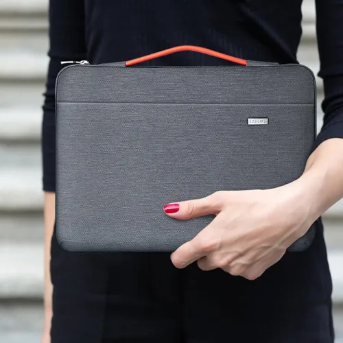 Miniatura 2 de LANDICI Funda para Laptop de 360° de 14 15 Pulgadas Compatible con MacBook Air 15 M2/M3/M4 2022-2025, MacBook Pro 15, Hp Chromebook 14, Bolsa Gris