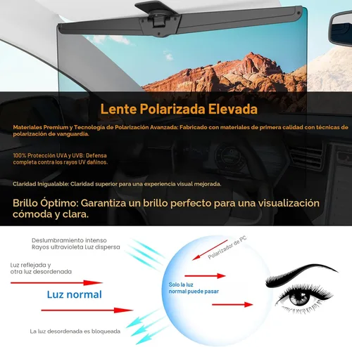 Miniatura 8 de Extensor de visera solar Veharvim para automóviles, extensor de visera de coche polarizado bloqueador solar UV400, extensión de visera ajustable