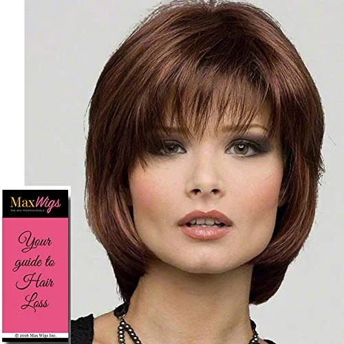 Peluca Haley color 38 gris oscuro 7.5 pulgadas de longitud silueta estilo Bob Kanekalon sintético monofilamento superior recto ligero peluca de