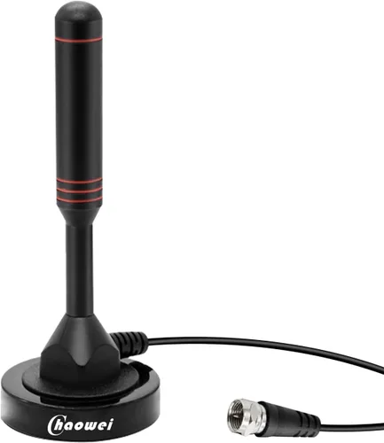 Miniatura 9 de Chaowei Antena digital HDTV con base magnética, cable coaxial HDTV de 16.5 pies, antena de TV portátil para interiores y exteriores para 4K 1080p