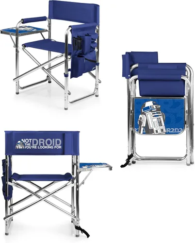 Miniatura 4 de PICNIC TIME Star Wars R2-D2 Silla deportiva con mesa auxiliar, silla plegable de playa y campamento, silla portátil para exteriores con correa