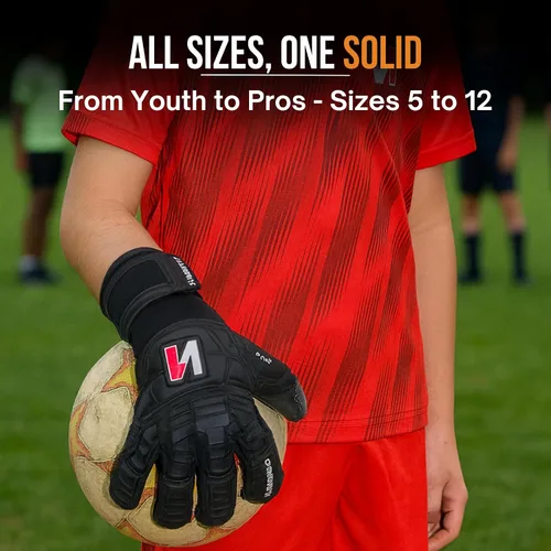 Miniatura 8 de ONEKEEPER Guantes de portero de nivel profesional sólido blanco o negro para niños, jóvenes y adultos, guantes de portero de fútbol GK Látex