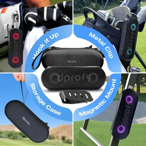 Miniatura 4 de Dprofy Nueva Reproducción 2 Rondas, Altavoz de Golf Magnético Bluetooth, Altavoz Portátil Pro Inalámbrico Estéreo con Bajo Profundo, Resistente al