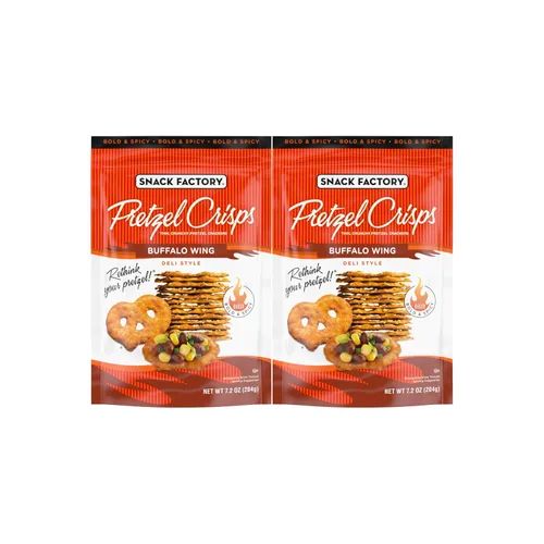 Miniatura 13 de Papas fritas de pretzel Buffalo Wing de Snack Factory, sin OGM, bolsa resellable de 7.2 onzas