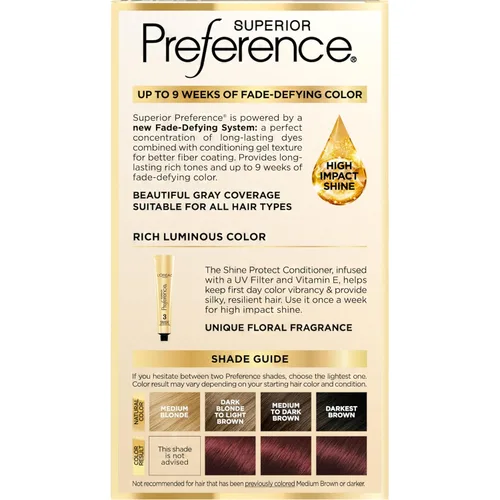 Miniatura 183 de L'Oreal Paris Superior Preference - Tinte permanente luminoso que desafía la decoloración, tinte para el cabello hasta 9 semanas de resplandor, 09
