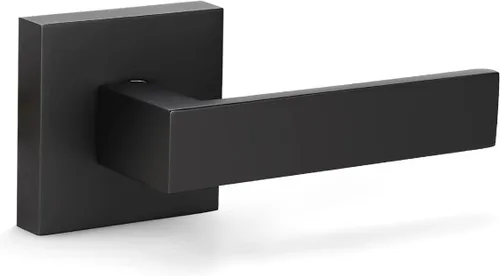 KNOBWELL Paquete de 1 palanca ficticia de servicio pesado para puerta interior, mango ficticio de servicio pesado, de un solo lado, acabado negro