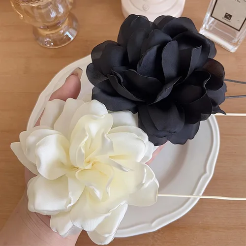 Miniatura 7 de KIMI RAJI Gargantilla de flores para mujer, gargantilla de terciopelo largo de terciopelo para mujeres, niñas, novia, boda, fiesta, verano, collares
