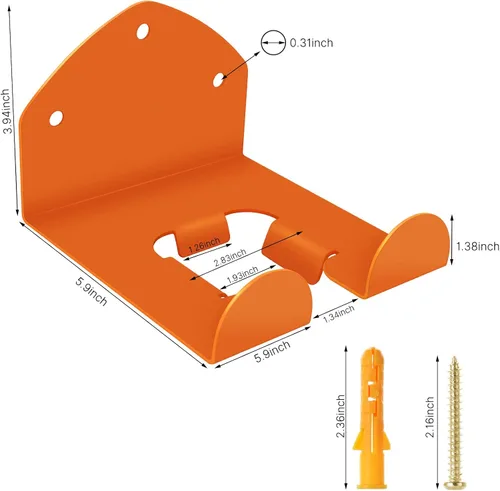 Miniatura 3 de Flexi Rods Organizador de garaje para colgar en la pared, estante de herramientas de jardín para recortadora de césped, cortasetos, herramientas