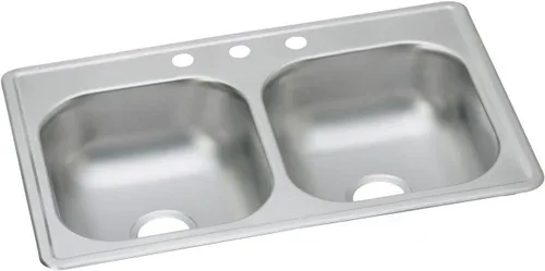 Miniatura 2 de Elkay DSE233194 Dayton Equal - Fregadero de acero inoxidable con doble tazón, 33 x 19