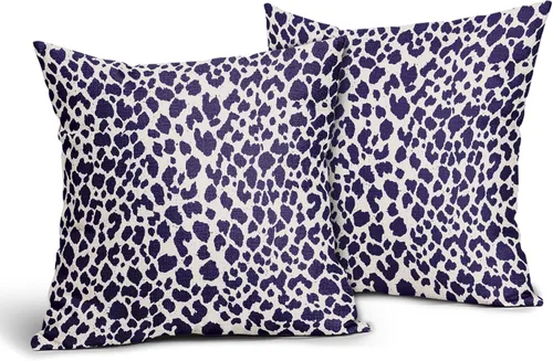 Miniatura 13 de Juego de 2 fundas de almohada de 16 x 16 pulgadas con estampado de leopardo, diseño de leopardo, con cremallera, decoración del hogar para sofá