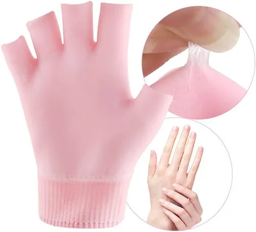 Miniatura 2 de Juego de guantes y calcetines hidratantes, forro de gel de terapia fría, guantes hidratantes sin dedos y calcetines para el talón, guantes