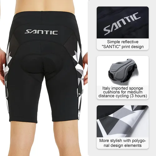 Miniatura 22 de Santic Pantalones cortos de ciclismo para hombre, pantalones acolchados para ciclismo, ropa de ciclismo