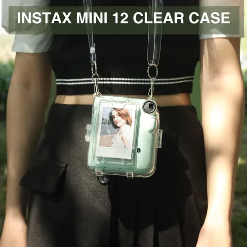 Miniatura 8 de Caiyoule Funda transparente Mini 12 - Funda protectora para cámara compatible con Fujifilm Instax Mini 12, funda rígida de PC para cámara