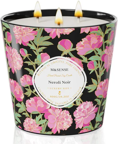 Miniatura 10 de M&SENSE Vela Perfumada de Gardenia y Jazmín, 28.2oz Velas Grandes de Cera de Soja Natural de 3 Mechas, Duraderas de Combustión Limpia y Lenta Sin
