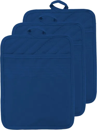 Miniatura 26 de Soporte para olla de horno con bolsillo, de algodón, resistente al calor, para cocina, almohadilla caliente, guantes de horno para cocinar y Gris