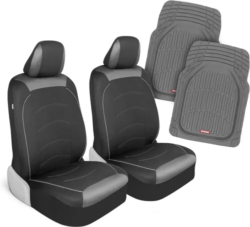 Miniatura 19 de Motor Trend Fundas de Asiento de Coche de Tela Gris para Asientos Delanteros – Fundas de Asiento Tipo Bucket Automotrices Premium, Hechas