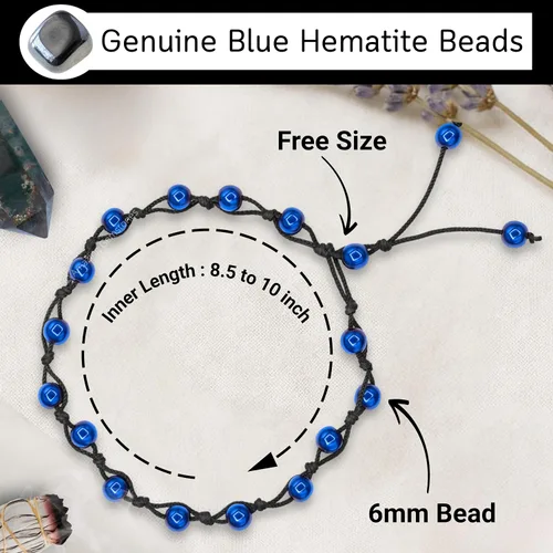 Miniatura 141 de Amazing Gemstone Crystal Anklet Ankle Bracelets for Women - Waterproof Beaded Healing Crystal Anklets, Plus Size Chakra Gemstone Bead Anklet