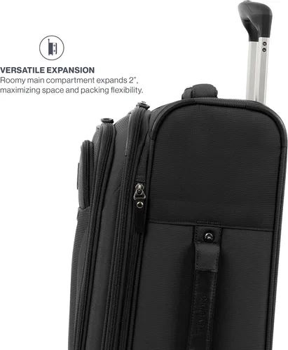 Miniatura 44 de Travelpro Maxlite 5 - Juego de 2 piezas de equipaje de mano de tela, expandibles con 4 ruedas giratorias, bolso blando para debajo del asiento, Negro
