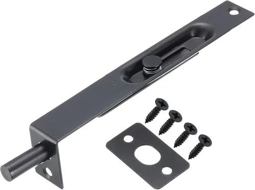 Miniatura 8 de uxcell Perno empotrado, cerradura oculta de acero inoxidable de 6 pulgadas para puertas compuestas de madera, puertas dobles, bronce claro, 2