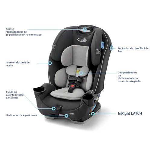 Miniatura 8 de Asiento de coche convertible 3 en 1 Graco Slimfit Diseño delgado y cómodo que ahorra espacio en su asiento trasero, Darcie