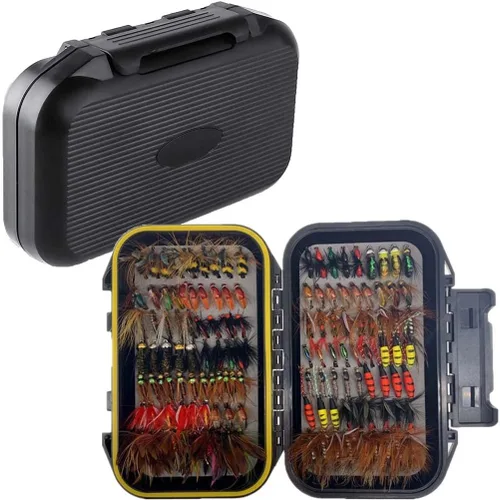 Miniatura 8 de Fly Fishing Flies Kit Trout Steelhead Salmon Bass Flies Assortment 32Pcs-148pcs Include Dry Wet Flies Nymphs Streamers Maggot, Fly Lure Set 24