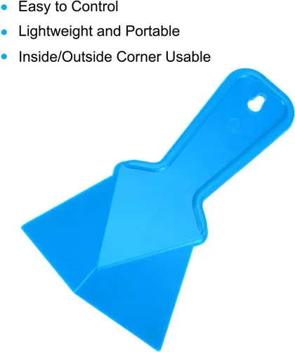 Miniatura 4 de uxcell Paleta de esquina interior de 4 pulgadas, herramienta de esquina de paneles de yeso de plástico, azul 2 piezas