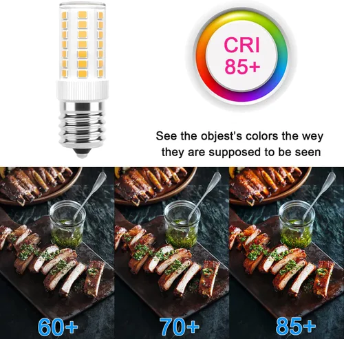 Miniatura 5 de Bombillas LED E17 regulables de 5 W para microondas sobre estufa, 125 V, 40 W, equivalente a incandescente, blanco cálido 3000 K, apto