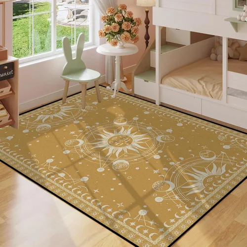 Miniatura 6 de Alfombra de Sol y Luna Boho Alfombras de Área Celestiales para Dormitorio Residencia Universitaria Sala de Estar Bohemia Oculta Creciente Solar