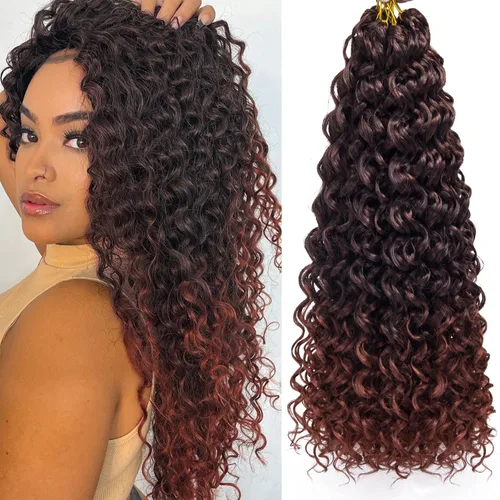 Miniatura 36 de QRHSUKA - Mechones rizados con ganchillo GoGo, cabello ondulado con ganchillo de agua para mujeres, sintético gris, trenzado bohemio, trenza de onda