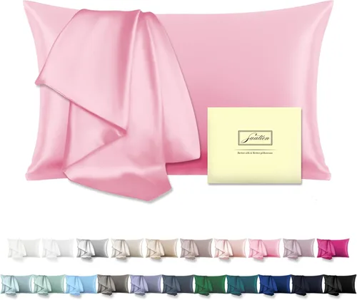 Miniatura 48 de Funda de almohada de seda para cabello y piel, suave, transpirable y sedosa 100% seda Queen, juego de 2, fundas de almohada de seda de morera