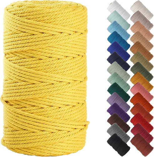 Miniatura 59 de NOANTA - Cuerda de macramé color beige natural, 1/8 pulgadas (3 mm) x 109 yardas (100 metros), cuerda de algodón colorido para colgar en la pared