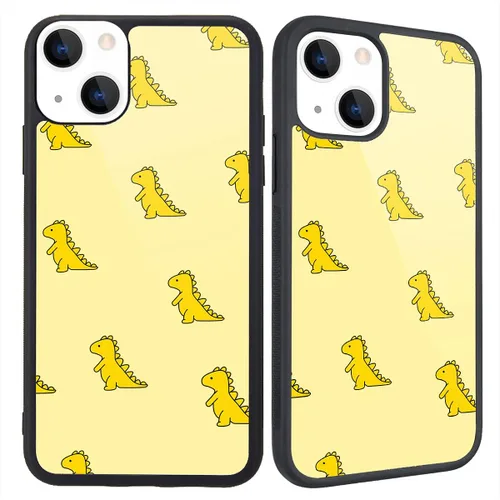 Miniatura 14 de Funda compatible con iPhone 13 para niños y mujeres, diseño divertido de cara, parte trasera dura con negro, divertido y lindo patrón de arte