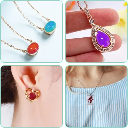 Miniatura 3 de DaKuan Moldes de fundición de joyería para joyas grandes y 20 moldes de resina colgante de silicona con agujero para colgar (5 estilos)