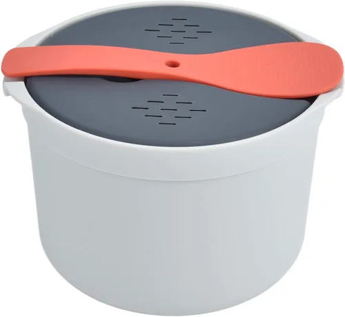Miniatura 3 de Olla arrocera para microondas, vaporera para microondas, olla para pasta, 2 L, juego de arrocera para microondas, pasta, papa, verduras, quinua