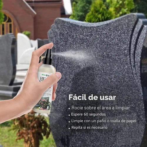 Miniatura 4 de KleanLogik Limpiador de lápidas para tumbas y memoriales, solución limpiador de lápidas elimina la suciedad y el crecimiento de las plantas