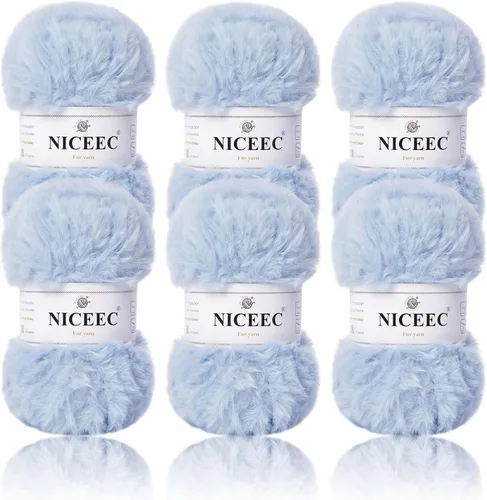 Miniatura 109 de NICEEC Hilo de Pelo Sintético Super Suave, Grueso y Esponjoso, Hilo de Pestañas para Crochet y Tejido (Longitud Total 192m/9.1kg) - Otoño/300g