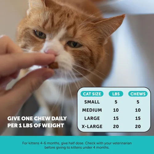 Miniatura 8 de Masticables calmantes para gatos - Alivio de la ansiedad en gatos + Ayuda a reducir el estrés - Apoyo del comportamiento y promueve la relajación