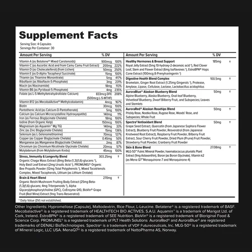 Miniatura 5 de Primitive Scientific Multivitamínico integral para mujeres (120 cápsulas vegetarianas) para salud holística, multivitamínico natural para mujeres