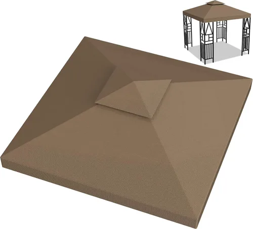Miniatura 12 de Cubierta de repuesto para toldo de 10 x 10 pies, doble nivel, con 12 velcros, nailon impermeable con protección UV, refugio al aire libre para Verde