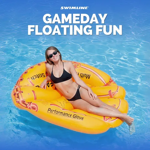 Miniatura 2 de Swimline Guante inflable gigante de béisbol para piscina, color marrón, 62"/50"/16" Deportes (guante de béisbol)