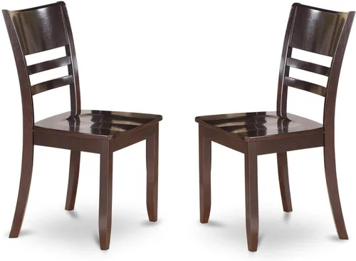 Miniatura 6 de East West Furniture LYC-CAP-LC Lynfield - Sillas de comedor tapizadas de piel sintética, juego de 2, color capuchino