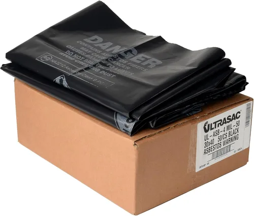 Miniatura 5 de Ultrasac Bolsa de asbesto de 33 galones de 4 mil, 30 x 40 pulgadas, 50 unidades, color negro (UL-ASB-4 MIL-50)