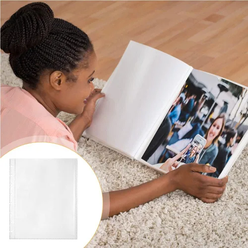 Miniatura 4 de Paquete de 25 hojas de repuesto para álbumes de fotos, fundas para 50 fotos, fundas para fotos de 5 x 7 pulgadas, 7 bolsillos para carpetas