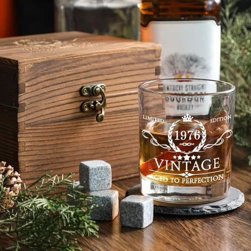 Miniatura 5 de Regalos de 50 cumpleaños para hombres, juego de vasos de whisky, decoraciones de cumpleaños 50, suministros para fiesta, aniversario de 50 años