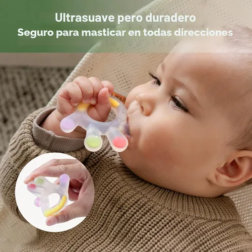 Miniatura 5 de Haakaa Combo de mordedor de silicona, juguetes de dentición para el congelador de bebés para encías doloridas, mordedores sensoriales de fácil