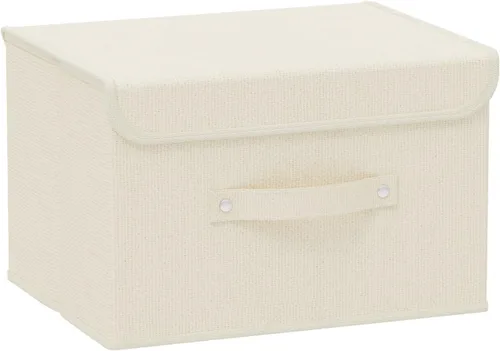 Cajas de almacenamiento, contenedores de almacenamiento plegables con tapas, cestas de almacenamiento de tela de algodón y lino con asa, para