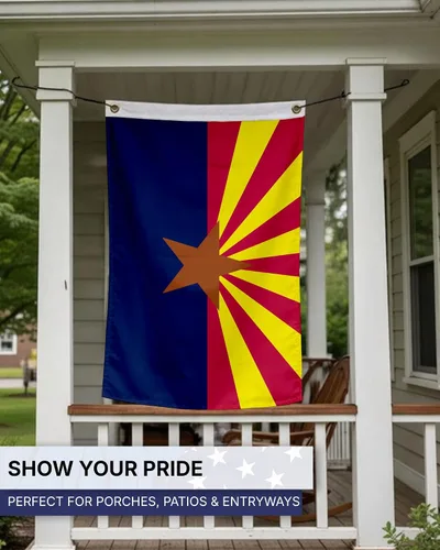 Miniatura 8 de AGAS - Bandera del estado de Arizona de 4 x 6 pies, impresión inversa de doble cara en la parte posterior, nailon 200D, ojales de latón, bordes