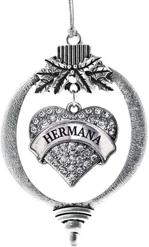 Miniatura 56 de Inspired Silver Adornos festivos de dije de corazón pave de plata con circonitas cúbicas