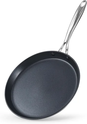 Cooks Standard Sartén antiadherente de cerámica anodizada dura para crepas, plancha de 10.5 pulgadas, sartén para tortilla Dosa Tawa, utensilios de