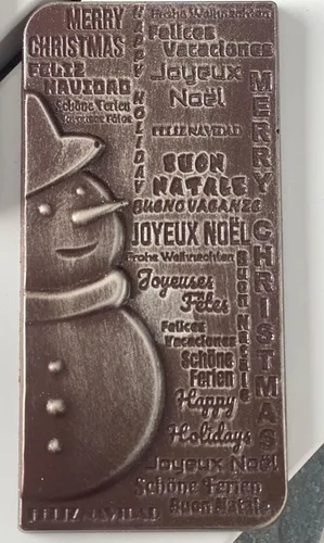 Miniatura 5 de CM 3914 Louis Amado - Molde de policarbonato transparente para chocolate con 3 cavidades para tabletas de muñeco de nieve, cada una de 2.756 in x
